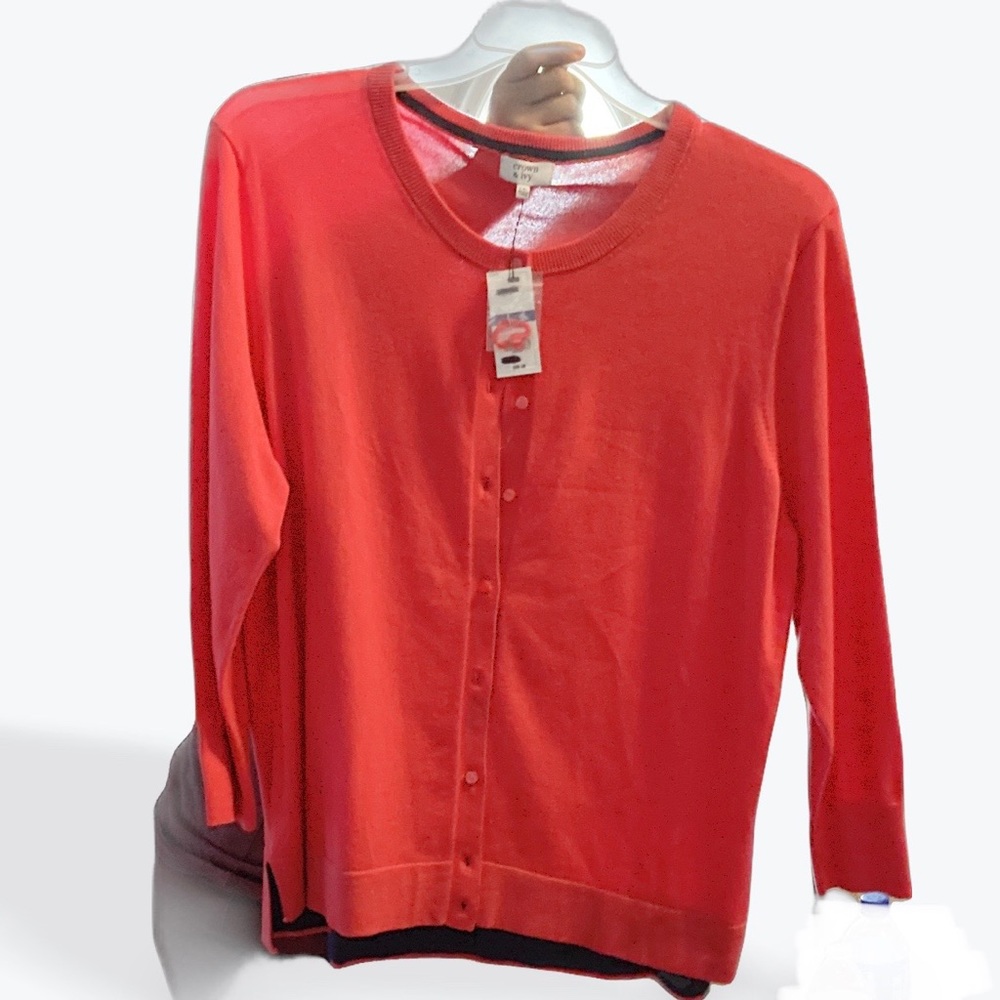 NWT Crown & Ivy XXL Coral Cardigan